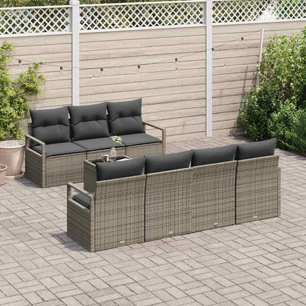 Tuin Sofa Set Met Kussen Met Opslag 8 Pcs Poly Rattan