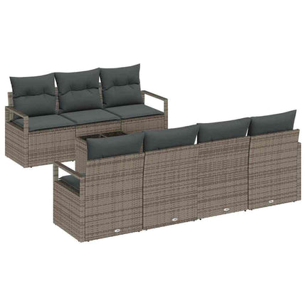 Tuin Sofa Set Met Kussen Met Opslag 8 Pcs Poly Rattan