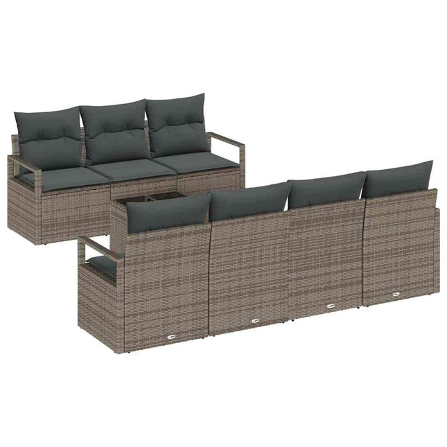 Tuin Sofa Set Met Kussen Met Opslag 8 Pcs Poly Rattan