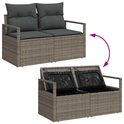 Tuin Sofa Set Met Kussen Met Opslag 8 Pcs Poly Rattan