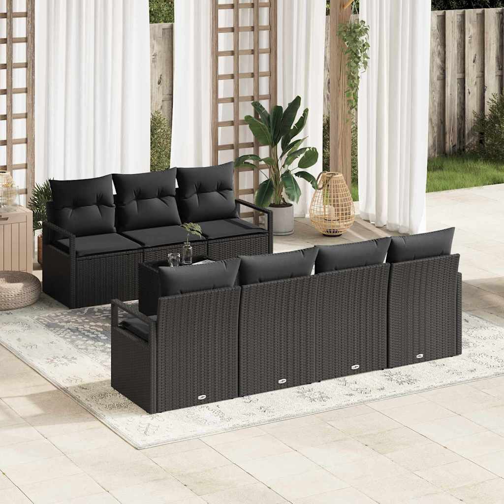 Tuin Sofa Set Met Kussen 8 Pcs En Crème Poly Rattan
