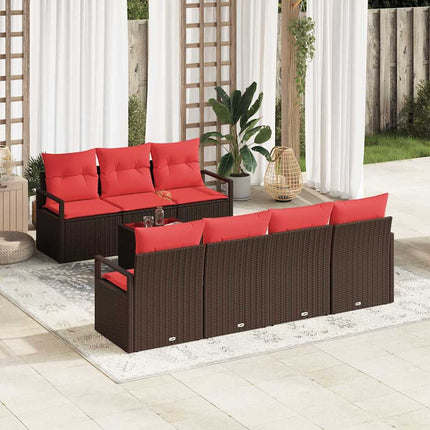 Tuin Sofa Set Met Kussen 8 Pcs Beige En Poly Rattan