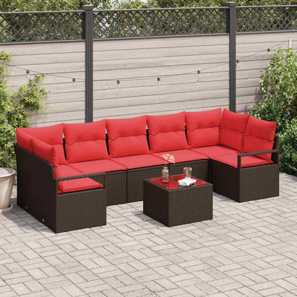 Tuin Sofa Set Met Kussen 8 Pcs Beige En Poly Rattan