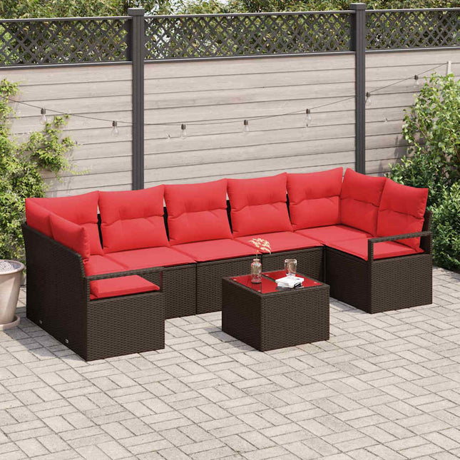 Tuin Sofa Set Met Kussen 8 Pcs Beige En Poly Rattan