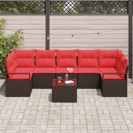 Tuin Sofa Set Met Kussen 8 Pcs Beige En Poly Rattan