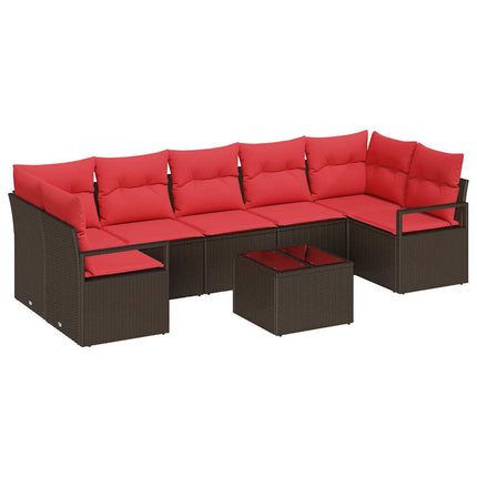 Tuin Sofa Set Met Kussen 8 Pcs Beige En Poly Rattan