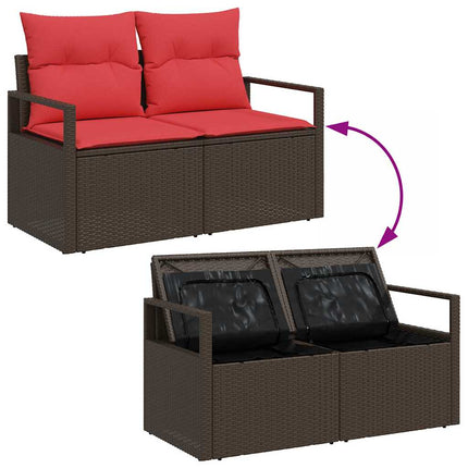 Tuin Sofa Set Met Kussen 8 Pcs Beige En Poly Rattan