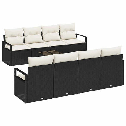 Tuin Sofa Set Met Kussen 9 Pcs En Crème Poly Rattan
