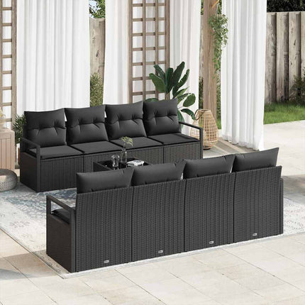 Tuin Sofa Set Met Kussen Met Opslag 9 Pcs Poly Rattan