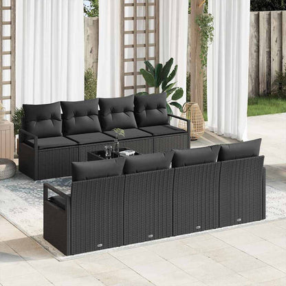 Tuin Sofa Set Met Kussen 9 Pcs En Crème Poly Rattan