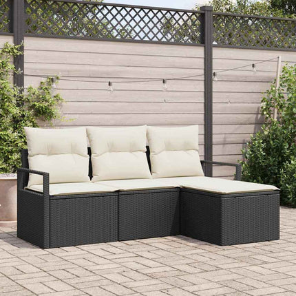 Bankstel Met Kussen Met Opslag 4 Pcs Poly Rattan