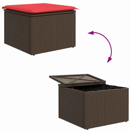 Bankstel Met Kussen Met Opslag 4 Pcs Poly Rattan