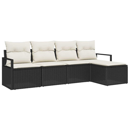 Bankstel Met Kussen Met Opslag 5 Pcs En Crème Poly Rattan