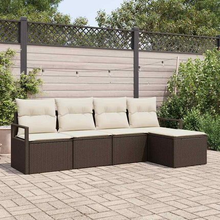 Bankstel Met Kussen Met Opslag 5 Pcs Poly Rattan