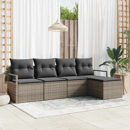Bankstel Met Kussen Met Opslag 5 Pcs Poly Rattan