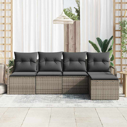 Bankstel Met Kussen Met Opslag 5 Pcs Poly Rattan