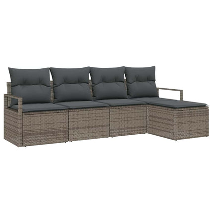 Bankstel Met Kussen Met Opslag 5 Pcs Poly Rattan
