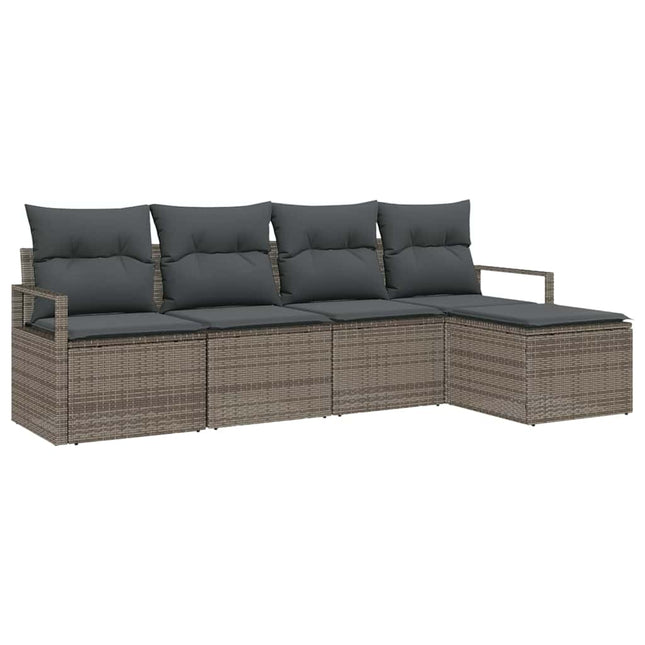 Bankstel Met Kussen Met Opslag 5 Pcs Poly Rattan