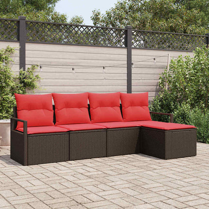 Bankstel Met Kussen Met Opslag 5 Pcs Poly Rattan