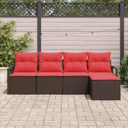 Bankstel Met Kussen Met Opslag 5 Pcs Poly Rattan