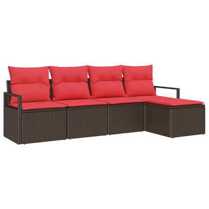 Bankstel Met Kussen Met Opslag 5 Pcs Poly Rattan