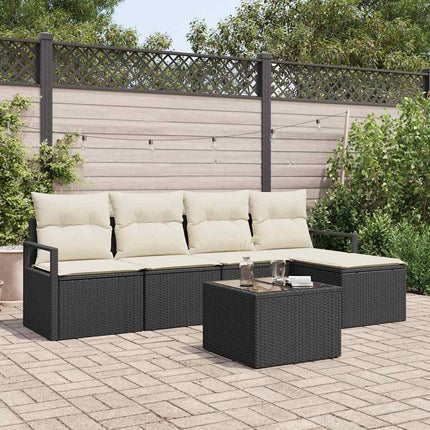 Bankstel Met Kussen Met Opslag 5 Pcs Poly Rattan