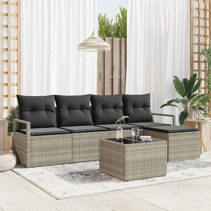 Bankstel Met Kussen Met Opslag 5 Pcs Poly Rattan
