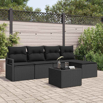 Bankstel Met Kussen Met Opslag 5 Pcs Poly Rattan