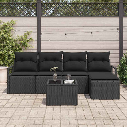 Bankstel Met Kussen Met Opslag 6 Pcs Poly Rattan