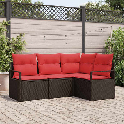 Tuinbankenset Met Kussen 4 Pcs Poly Rattan