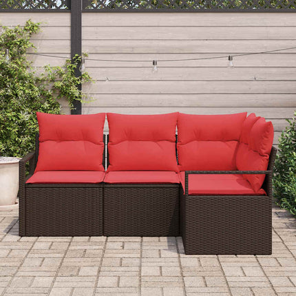 Tuinbankenset Met Kussen 4 Pcs Poly Rattan