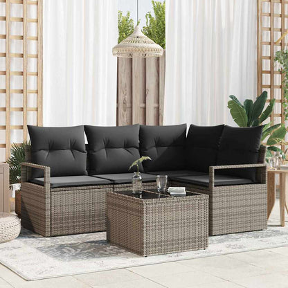 Bankstel Met Kussen Met Opslag 4 Pcs En Crème Poly Rattan