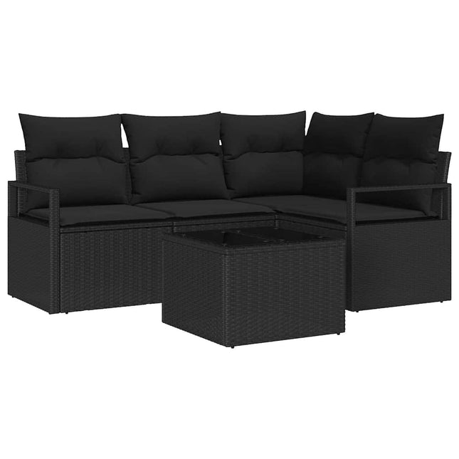 Bankstel Met Kussen Met Opslag 5 Pcs Poly Rattan
