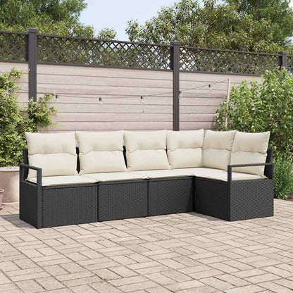 Tuinbankenset Met Kussen 5 Pcs Poly Rattan