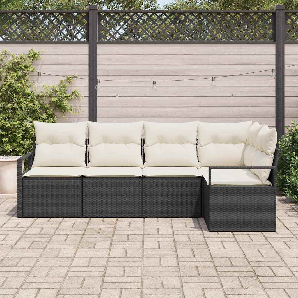 Tuinbankenset Met Kussen 5 Pcs Poly Rattan