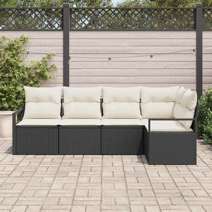 Tuinbankenset Met Kussen 5 Pcs Poly Rattan