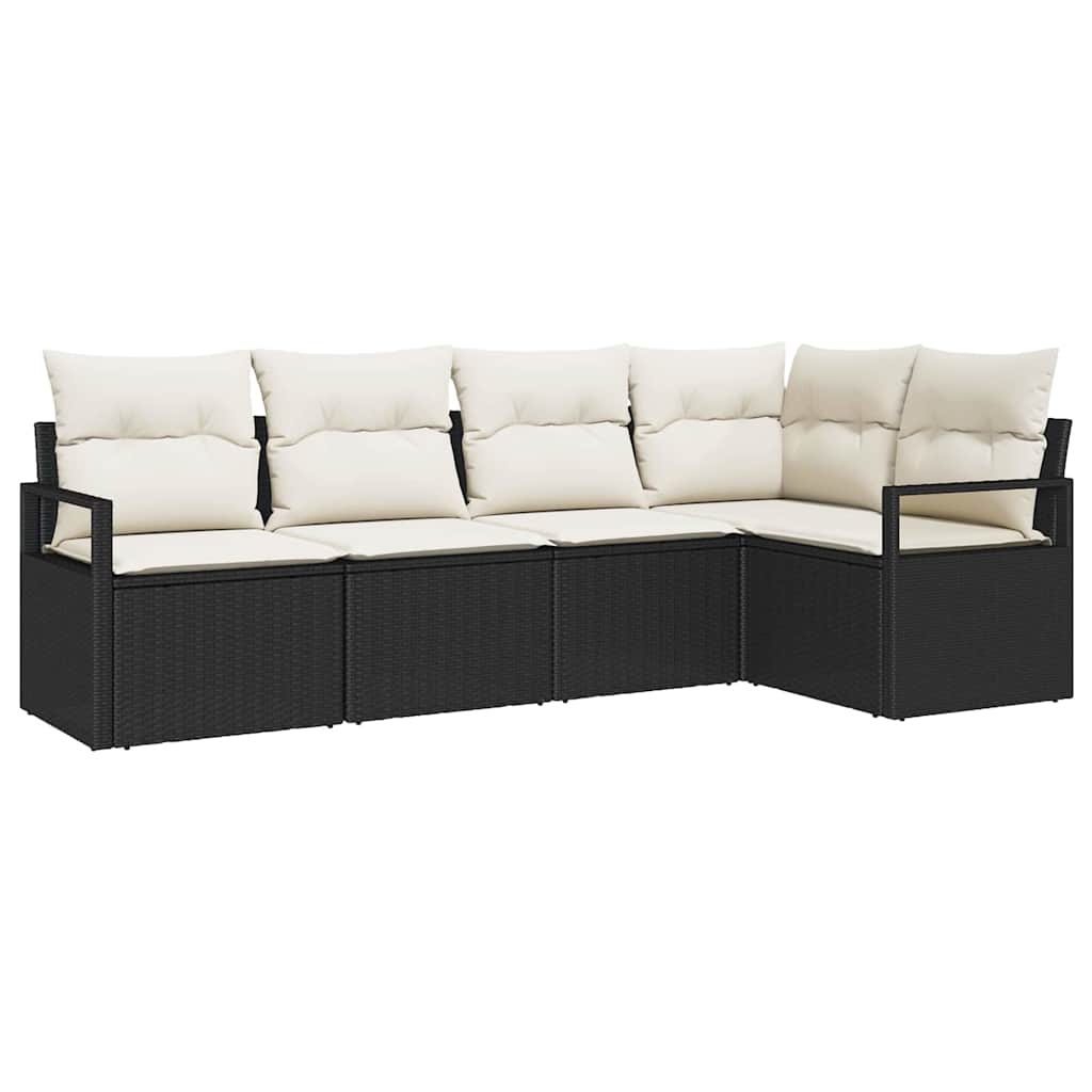 Tuinbankenset Met Kussen 5 Pcs Poly Rattan