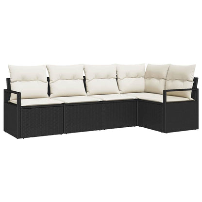 Tuinbankenset Met Kussen 5 Pcs Poly Rattan