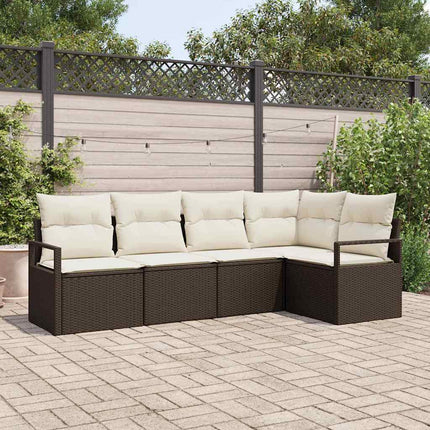Tuinbankenset Met Kussen Met Opslag 5 Pcs Poly Rattan