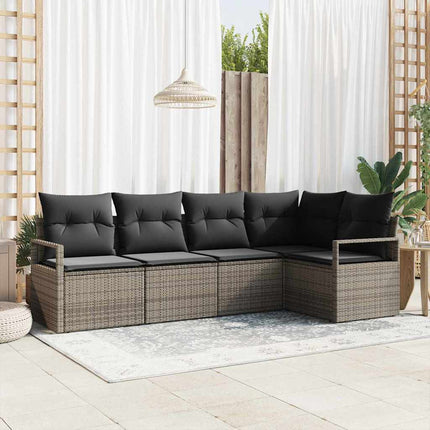 Tuinbankenset Met Kussen Met Opslag 5 Pcs Poly Rattan