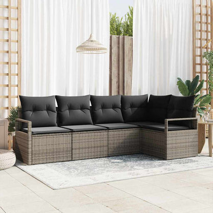 Tuinbankenset Met Kussen 5 Pcs Poly Rattan