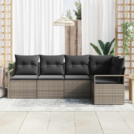 Tuinbankenset Met Kussen Met Opslag 5 Pcs Poly Rattan