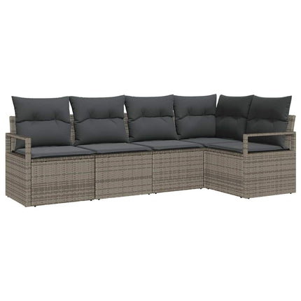 Tuinbankenset Met Kussen Met Opslag 5 Pcs Poly Rattan