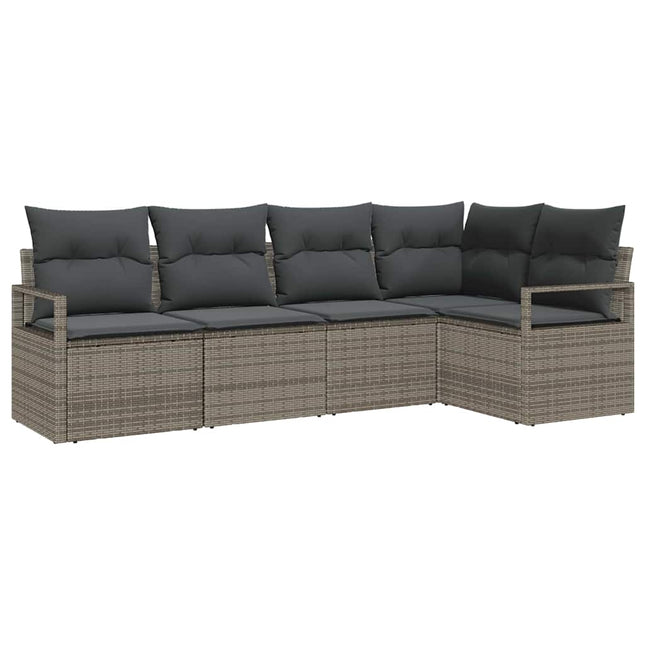 Tuinbankenset Met Kussen Met Opslag 5 Pcs Poly Rattan