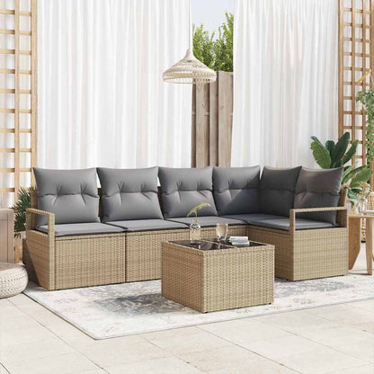 Tuinbankenset Met Kussen 5 Pcs Poly Rattan