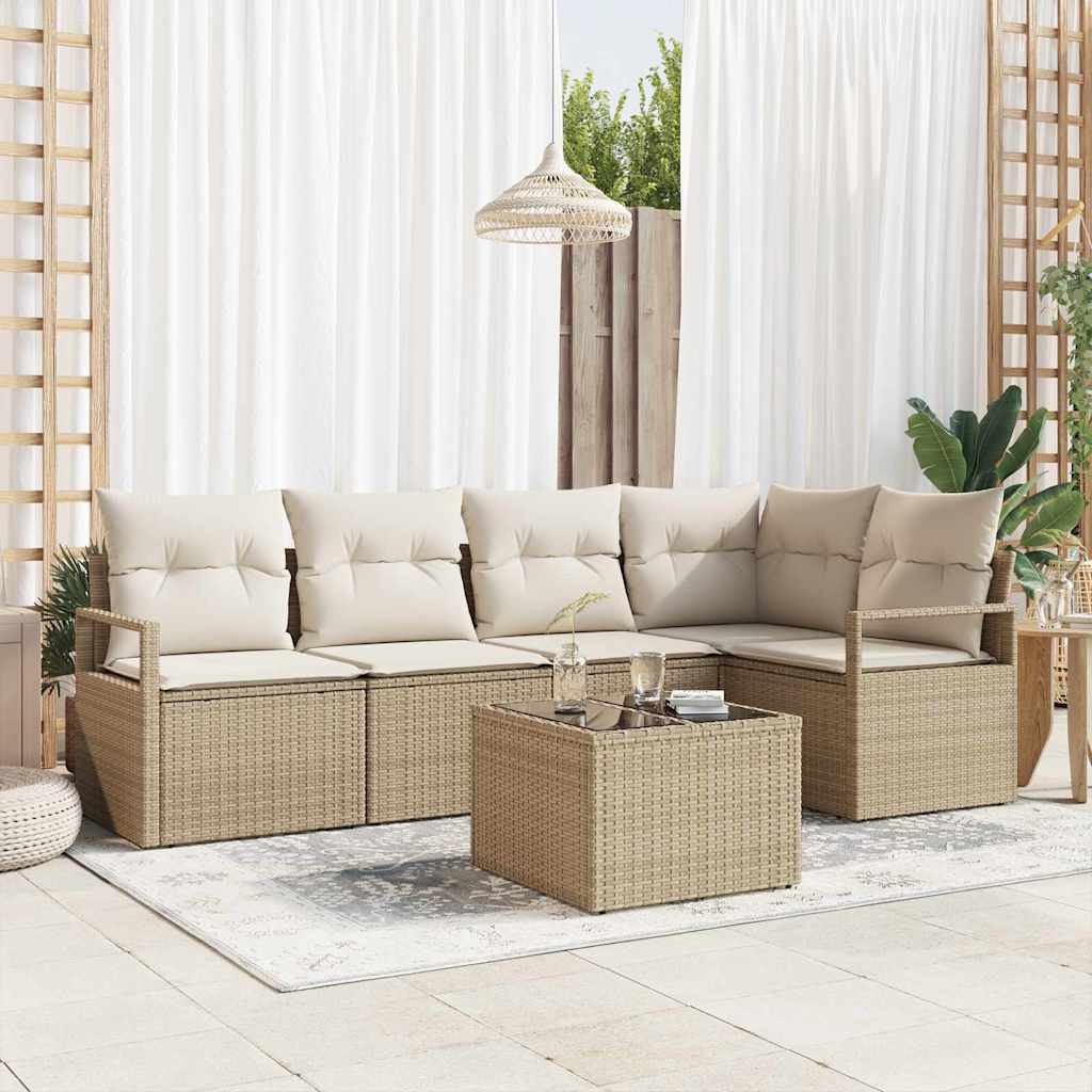 Tuinbankenset Met Kussen 5 Pcs Poly Rattan