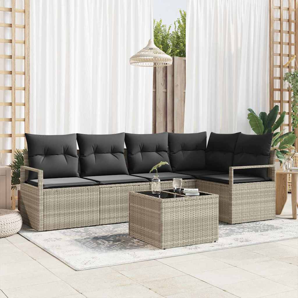 Tuinbankenset Met Kussen 5 Pcs Poly Rattan