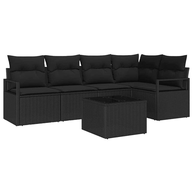 Tuinbankenset Met Kussen Met Opslag 6 Pcs Poly Rattan