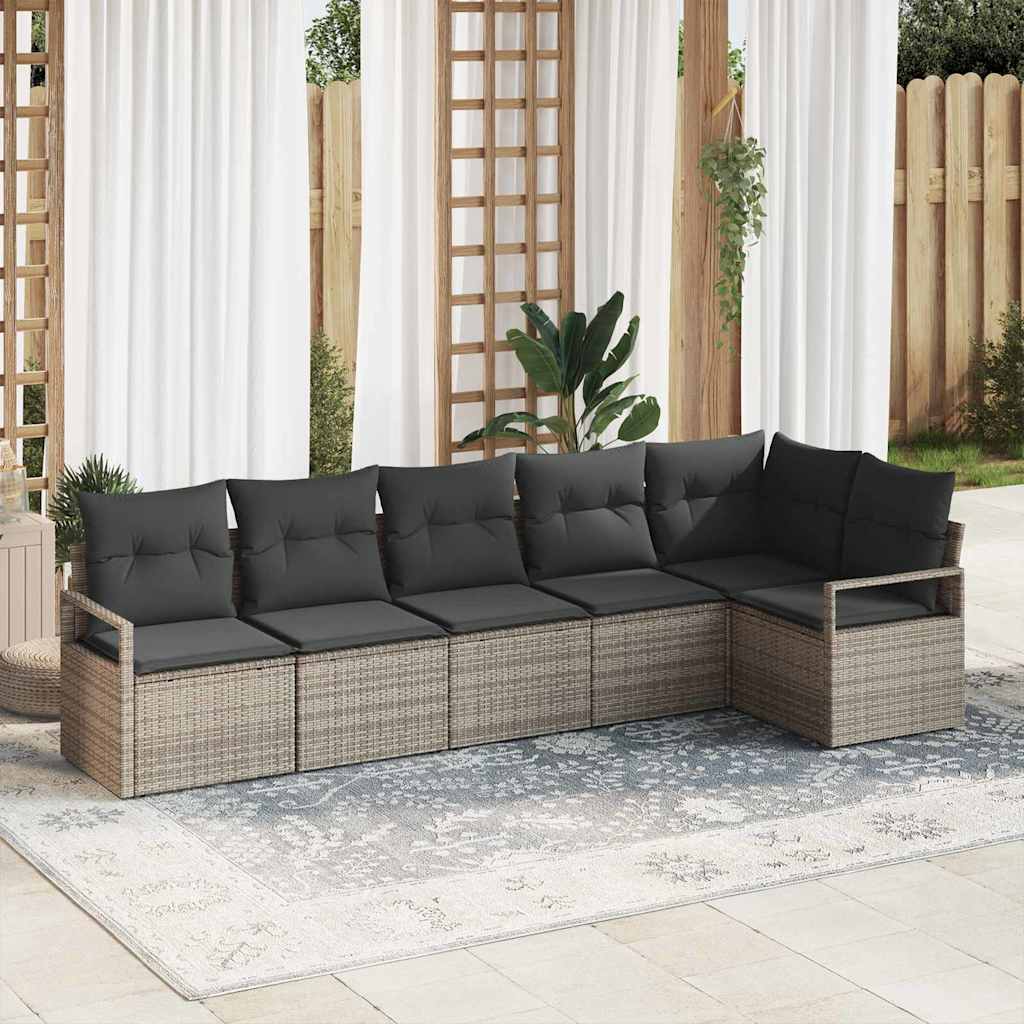 Tuinbankenset Met Kussen 6 Pcs Poly Rattan