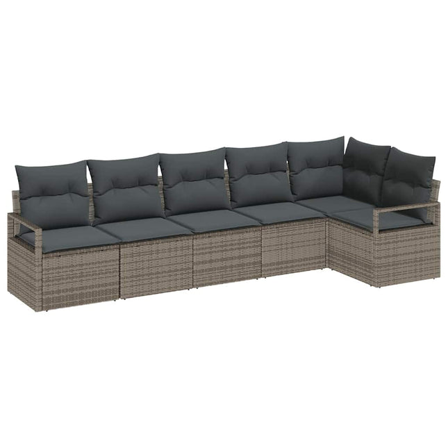 Tuinbankenset Met Kussen Met Opslag 6 Pcs Poly Rattan